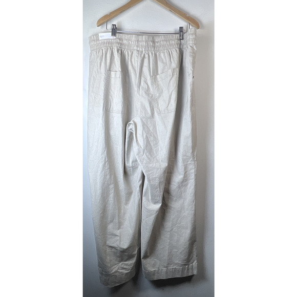 Lane Bryant Wide Leg Linen Blend Pants 18 khaki tan elastic pants $69.95 NWT - Picture 6 of 12